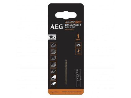 Kobaltový vrták AEG HSS-G do kovu 1mm