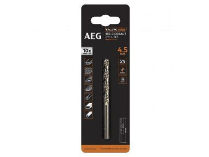 Kobaltový vrták AEG HSS-G do kovu 4,5mm