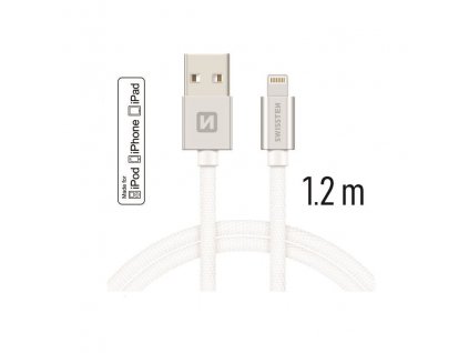 SWISSTEN kabel USB Lightning MFI 1,2m 3A stříbrná