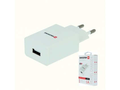 SWISSTEN adaptér 230V/1A 1xUSB COMPACT BÍLÁ