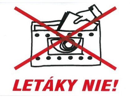 SK - Letáky nie! 70x50mm - samolepka