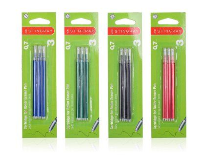náplň pro gumovací pera 0,7mm mix barev (3ks)