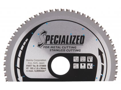 Makita B-31669 kotouč pilový nerez SPECIALIZED 185x1.6x30mm 64Z = new B-33984