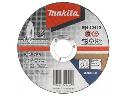 Makita B-45755 kotouč řezný nerez 115x1.6x22mm