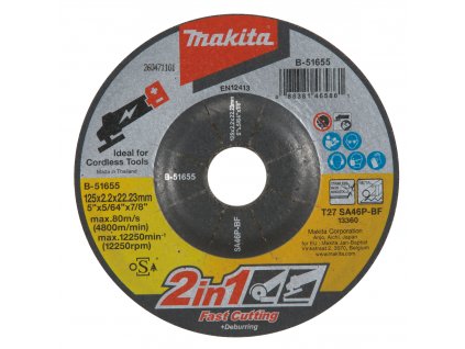 Makita B-51655 kotouč brusný/řezný 2v1 125x2.0x22.23mm