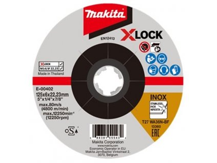 Makita E-00402  brusný kotouč 125x6 na nerez x-lock