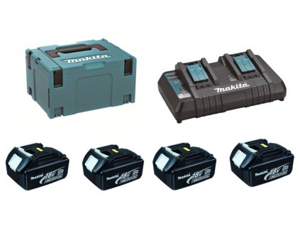 Makita 197720-6 sada Li-ion LXT 18V 4xBL1830 + dvojnabíječka DC18RD + Makpac