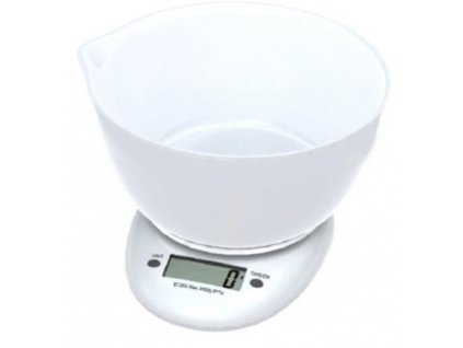 Omega digitální kuchyňská váha bílá s mísou (OBSKWB) 3kg