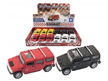 Teddies Kinsmart auto Hummer H2 SUV 12cm kov na zpětné natažení