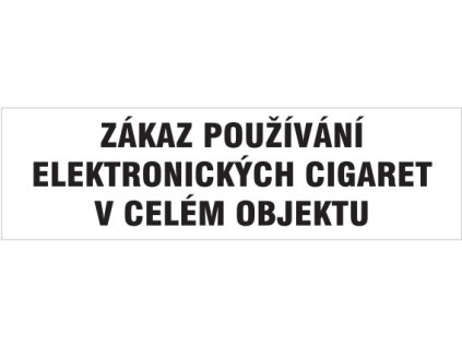Zákaz používání elektronických cigaret 210x60mm - samolepka