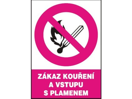Zákaz kouření a vstupu s plamenem - samolepka A5
