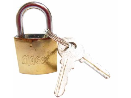Visací zámek 20mm - zlatý