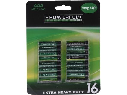 baterie EXTRA HEAVY DUTY AAA (16ks)
