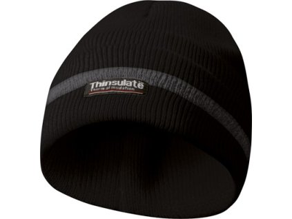 GEBOL - zimní reflexní čepice, materiál THINSULATE - černá