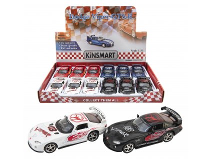 Teddies Kinsmart auto Dodge Viper GTS-R 12,5cm kov na zpětné natažení