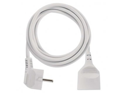 Prodlužovací kabel 2 m / 1 zásuvka / bílý / PVC / 1 mm2
