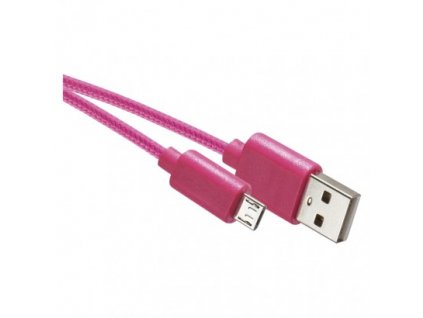 Nabíjecí a datový kabel USB-A 2.0 / micro USB-B 2.0, 1 m, růžový