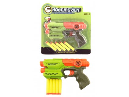 Teddies pistole Shooting Gun 21cm na pěnové náboje plast