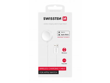 SWISSTEN nabíjecí magnetický kabel pro Apple Watch USB 1,2m bílá