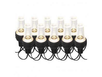 LED světelný řetěz – 10x párty žárovky, 4,5 m, venkovní i vnitřní, studená bílá