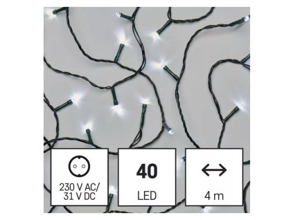 EMOS D4AC01 40LED  4m CW IP44 řetěz bílý, časovač (ZY0801)