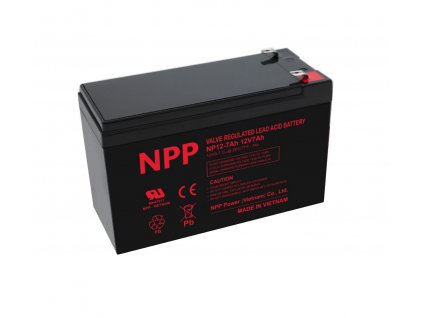 NPP NP 12-7Ah (12V; 7Ah; faston 4,8mm)