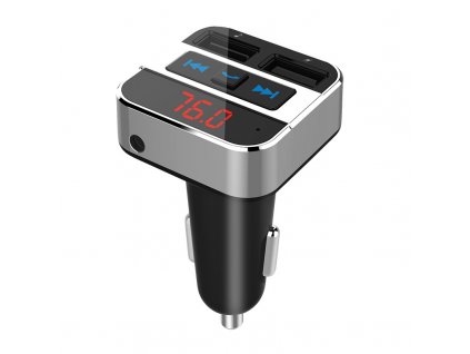 Solight FM transmitter s bluetooth připojením do auta, 2x USB + handsfree