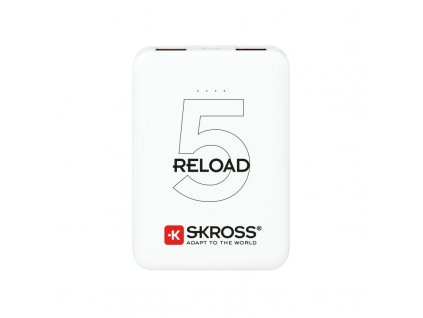 SKROSS powerbank Reload 5, 5000mAh, 2x 2A výstup, microUSB kabel, bílý