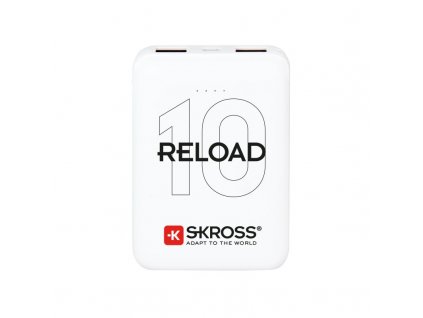 SKROSS powerbank Reload 10, 10000mAh, 2x 2A výstup, microUSB kabel, bílý