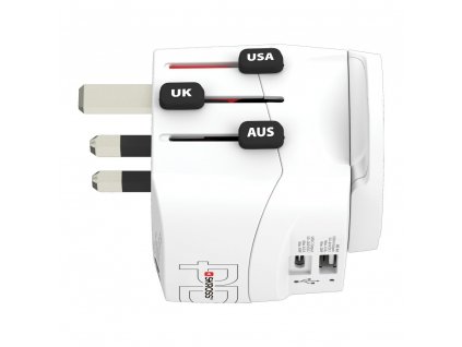 SKROSS cestovní adaptér PRO Light USB AC30PD World, 7A max., USB A+C, PD 30W, UK+USA+Austrálie/Čína