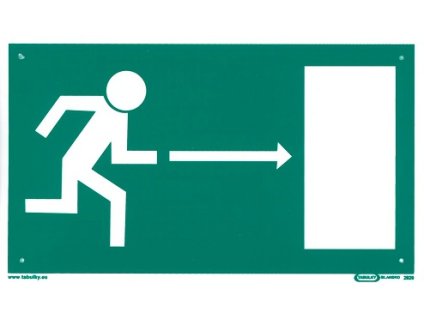 Únikový východ vpravo 210x123mm - plastová tabulka