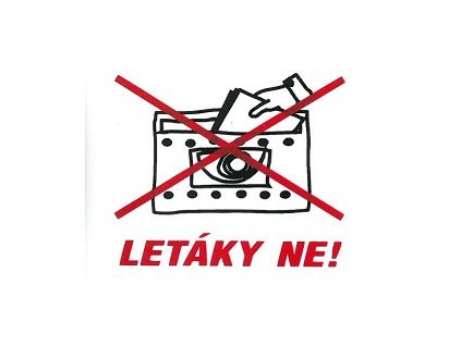 Znak "Letáky ne" 37x52mm - samolepka