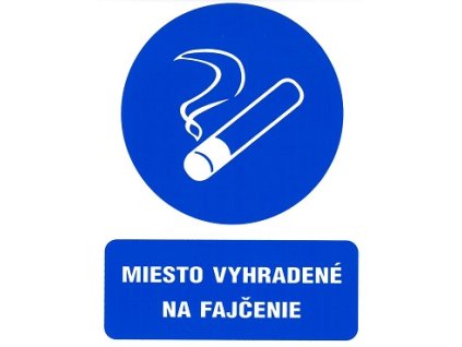 SK - Miesto vyhradené na fajčenie 160x120mm - samolepka