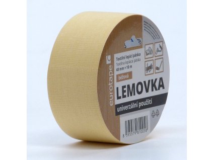 Eurotape - Lemovka textilní lepicí páska 48mm x 10m - béžová