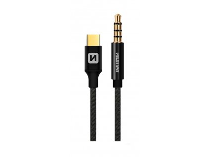 SWISSTEN audio kabel USB-C Jack 3,5mm textilní 1,5m