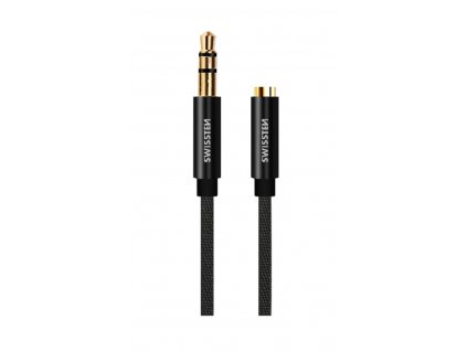 SWISSTEN audio kabel Jack 3,5mm Jack 3,5mm (samice) textilní 1,5m
