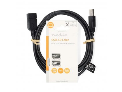 Nedis CCGL60010BK20 USB 2.0 prodlužovací kabel AM - AF 2m