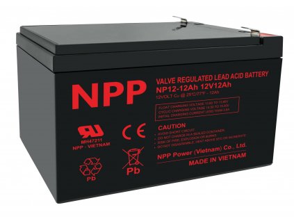 NPP NP 12-12Ah (12V; 12Ah; faston 6,3mm)