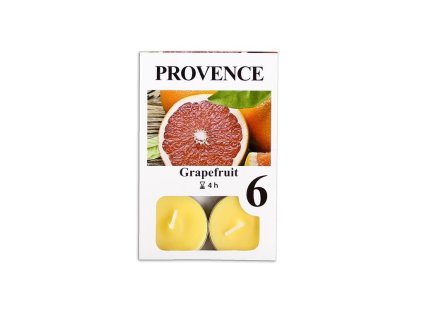 Provence svíčka vosková čajová 6ks grapefruit 560227/86