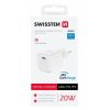 SWISSTEN mini adaptér GaN 230V 20W POWER DELIVERY 1xUSB-C BÍLÁ