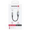 SWISSTEN redukce USB-C JACK 3,5mm textilní 0,15m černá