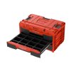 QBRICK Box plastový s organizérem plastový QBRICK ONE Drawer 3 Toolbox 2.0 Red Ultra HD Custom, 2 zásuvky | 587x380x340 mm