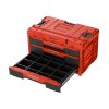 QBRICK Box plastový s organizérem plastový QBRICK ONE Drawer 3 Toolbox 2.0 Red Ultra HD Custom, 2 zásuvky | 587x380x340 mm