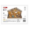 LED vánoční betlém dřevěný, 19 cm, 3x AA, vnitřní, teplá bílá, časovač