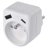 Rozbočovací zásuvka 1×, 1×USB-A+1×USB-C, bílá