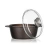 hrnec 28x12,5cm nepřiln.povrch PREMIUM Dark Brown se skl.poklicí,aroma knob