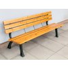 lavička zahradní GALLEN 180x60x70cm litina ČER/dřevo