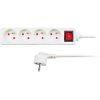 SOLIGHT - prodlužovací přívod 3x1,0mm2 bílý 4x zásuvka vypínač - 2m
