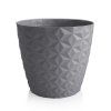 Květináč Crystal mat recyklovaný 16cm kamenná šedá