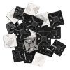 Samolepicí příchytka stahovacího pásku 20×20 mm, černá, 25 ks